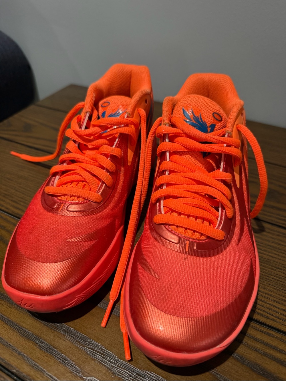 Puma Kids Bright Orange Lace-Up Sneakers
